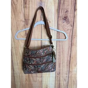 Sakroots Boho Adjustable Strap Multi Pocket Medium Size Purse